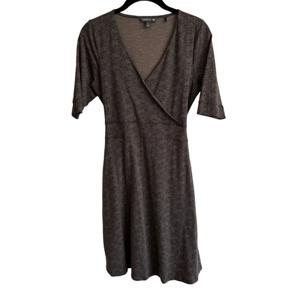 Toad & Co Cue Wrap Cafe Dress, Buffalo Herringbone Print, Size S - Picture 2 of 8